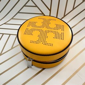 Yellow leather Tory Burch accessory case